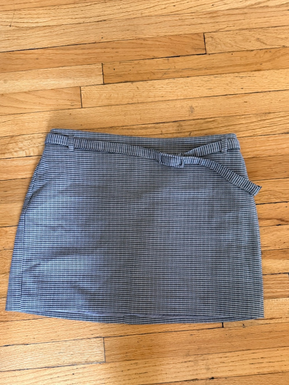 MNGO brown Checked Mini Skirt with Belt